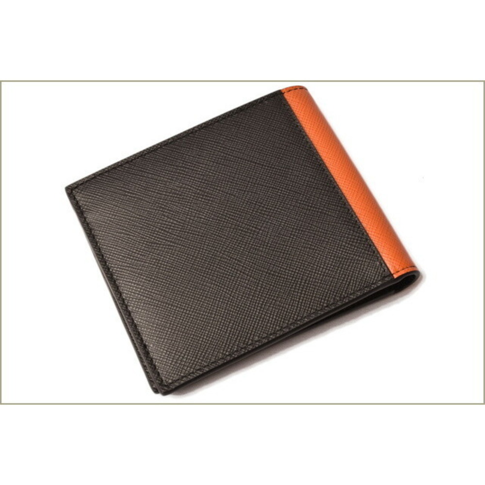 Prada Patchwork Wallet Folding Billfsaffiano Oran… - image 3